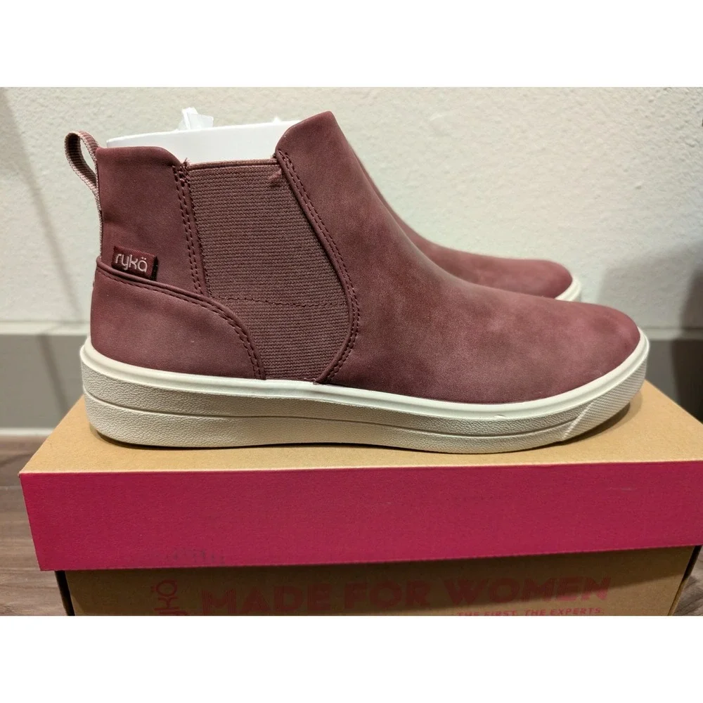 Ryka Women Shoes 9M Viv Boot Water Resistant‎ Sneak Rich Purple Faux Leather